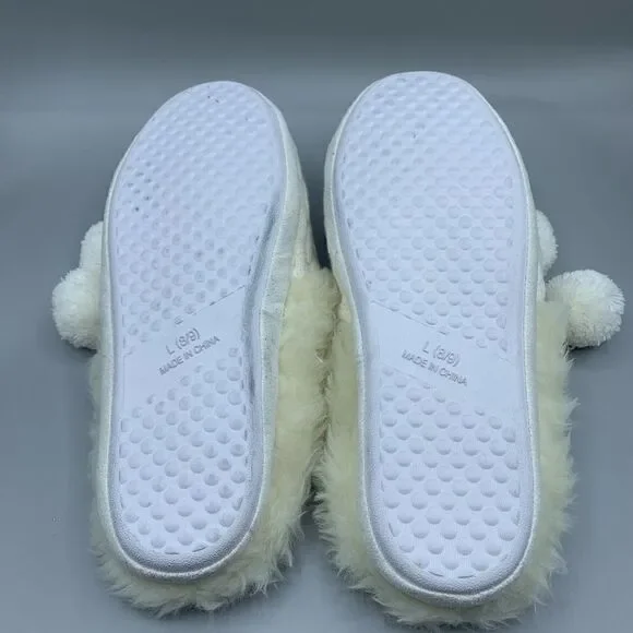 Soma Faux Fur Cable Knit Pom Pom Slippers - Picture 5 of 6